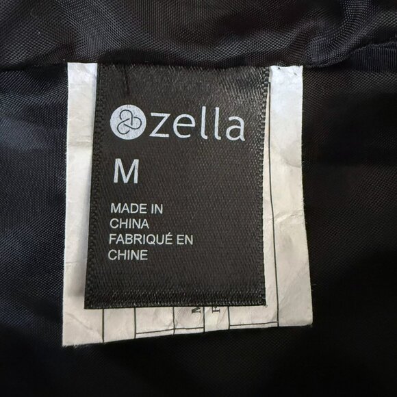 Zella Zip-Up Quilted Bomber Jacket Black Women's Medium Mock Neck Long-Sleeve - Picture 10 of 14